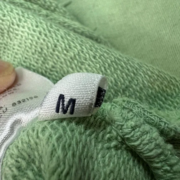 Pact Organic Cotton Green Cropped Sweatshirt, Womens M, Raw Hem Casual Cozy - Picture 5 of 8